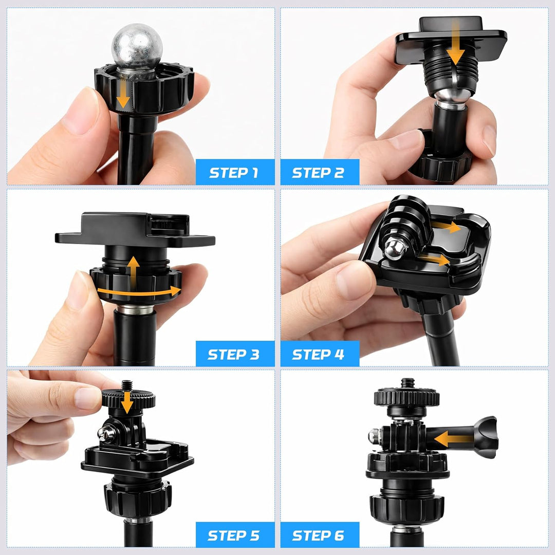Webcam-Ständer, 27" Verstellbare Schwanenhals Desktop Kamera Mount Hoder, für alle Handys, Logitech