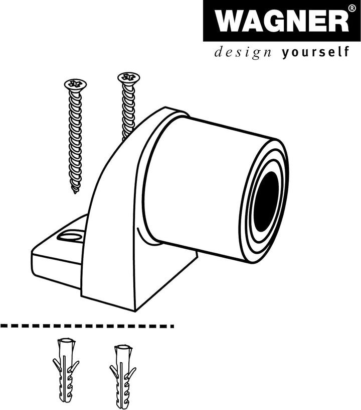 WAGNER Bodentürstopper BACK DOOR - 95 x 50 x 70 mm, Zinkdruckguss in Aluminium-Optik, Puffer thermop