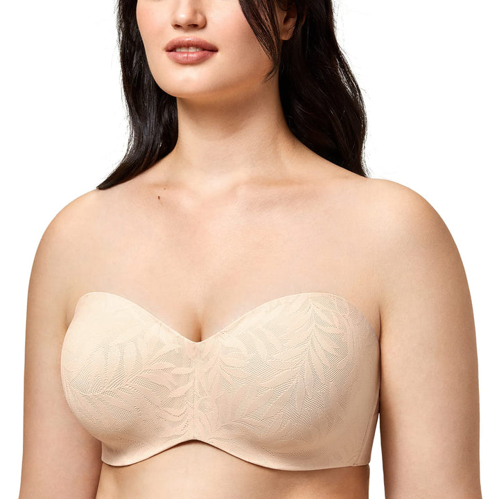 AISILIN Damen Trägerloser Spitzen BH mit Bügel | Grosse Grössen, Minimizer, Bandeau BHs, Multiway, U