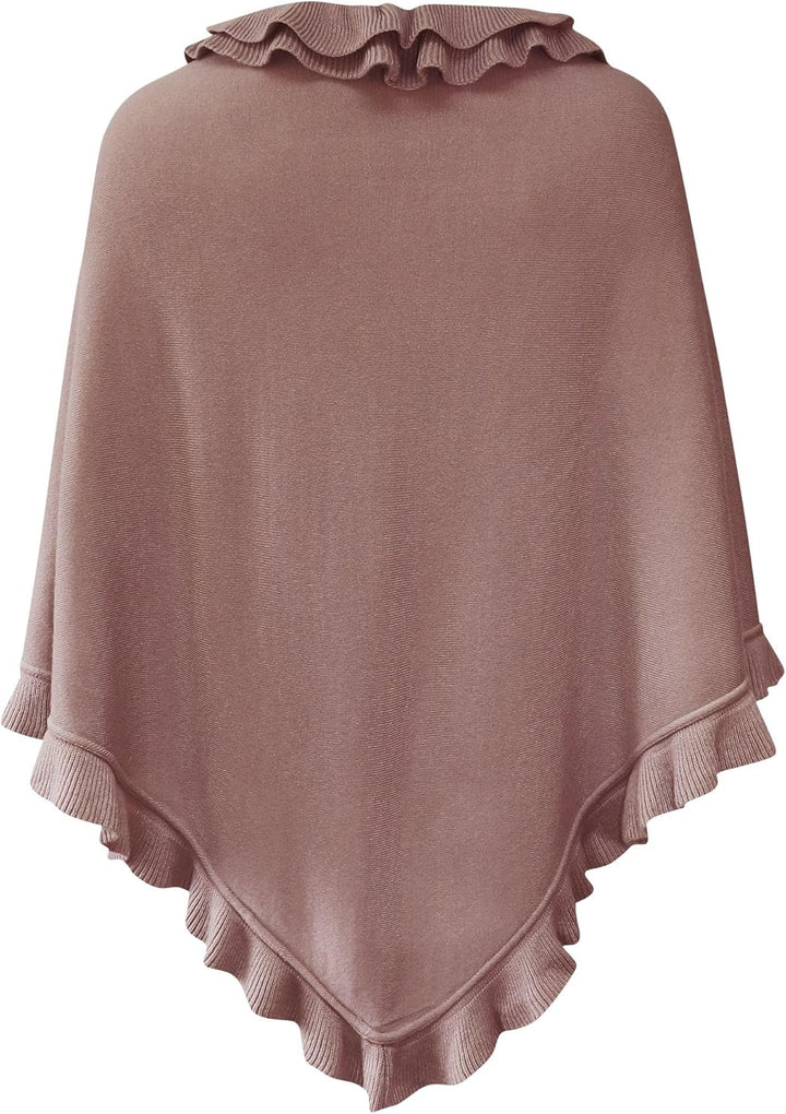 Poncho Cape Trachtentuch Umhang Stola Schultertuch Trachten-Tuch Damen Strickponcho Tracht Strick Tr