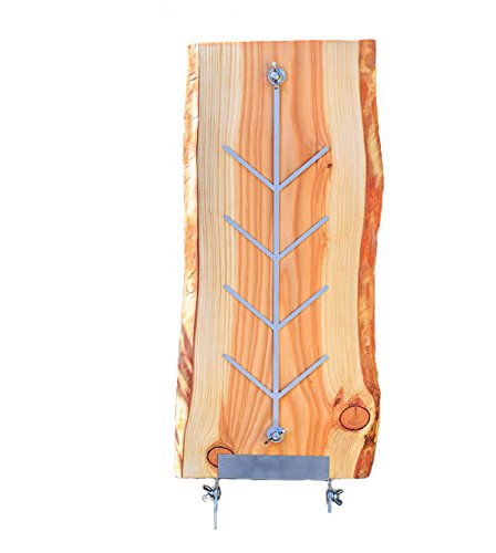 XL Flammlachbrett [mit 5 verstellbaren Einstellwinkel] aus Lärchenholz mit Maserung | ca. 200-290 x