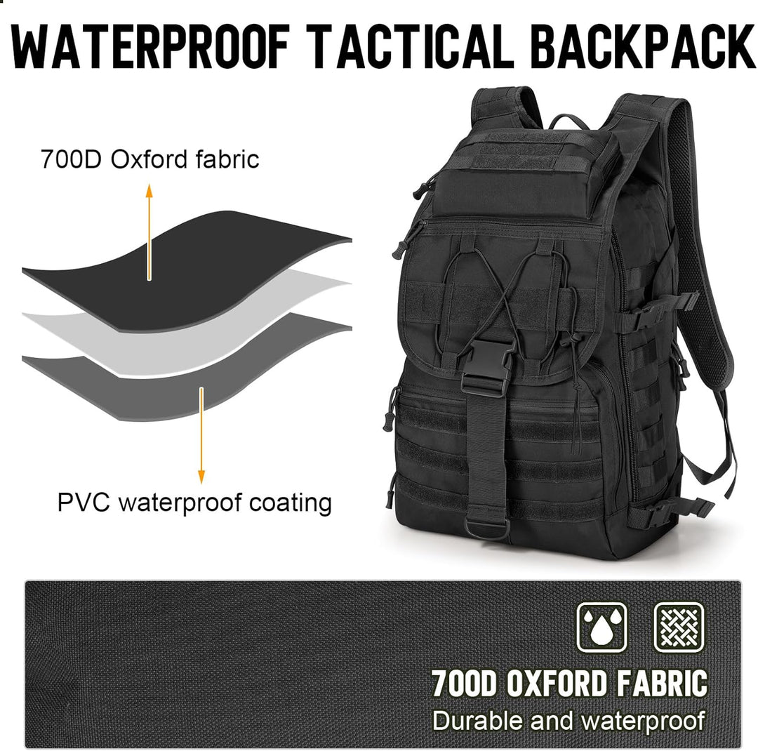 SHANNA Militärrucksack 35L/50L Armee Rucksack Molle, Hohe Kapazität Trekkingrucksack Wanderrucksäcke