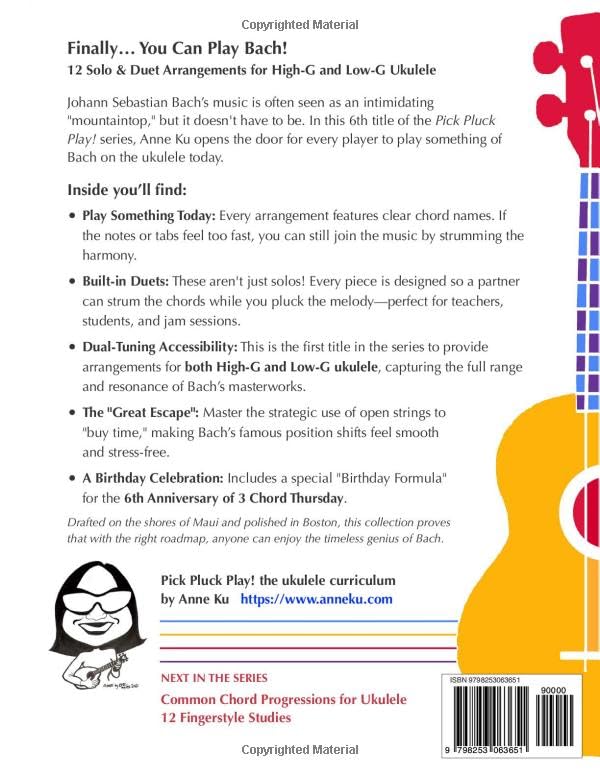 Take on Bach: Fingerstyle Ukulele Solos & Duets for High G & Low G (Pick Pluck Play!, Band 16), Tasc