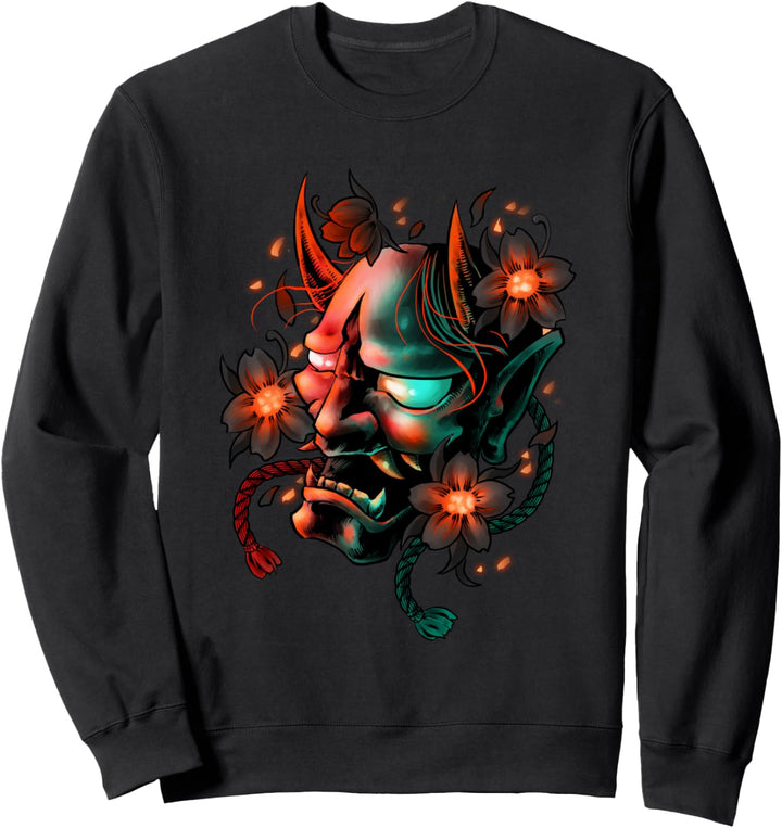 Japanischer Dämon Samurai Warrior Oni-Maske Teufel Sweatshirt