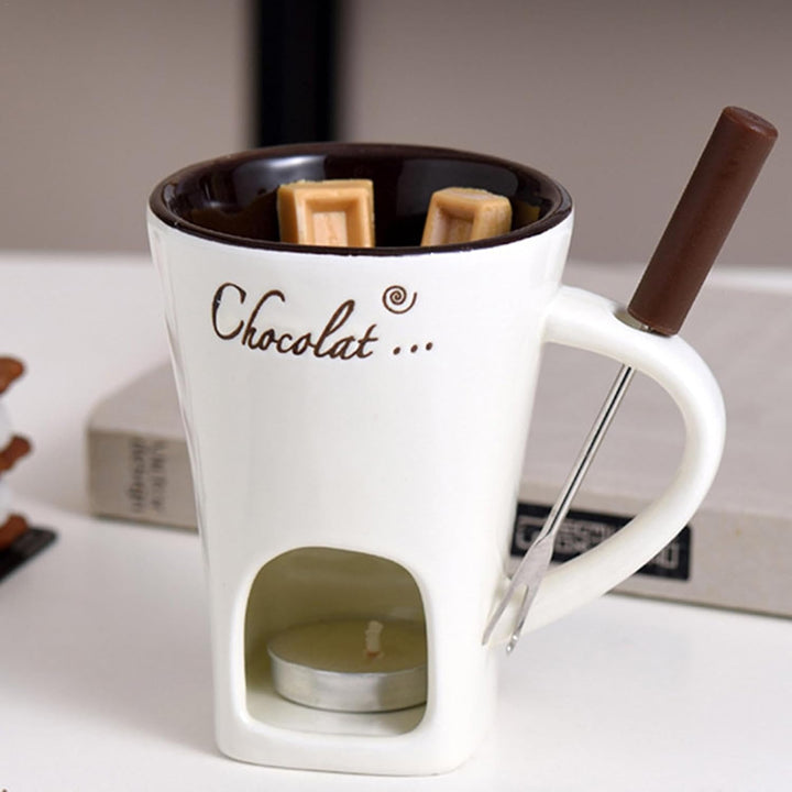 Butter-Erhitzungs-Fondue-Gabel, Schokoladen-Hot-Pot-Schmelzbecher - Fondue-Becher Keramik Hot Pot Sc
