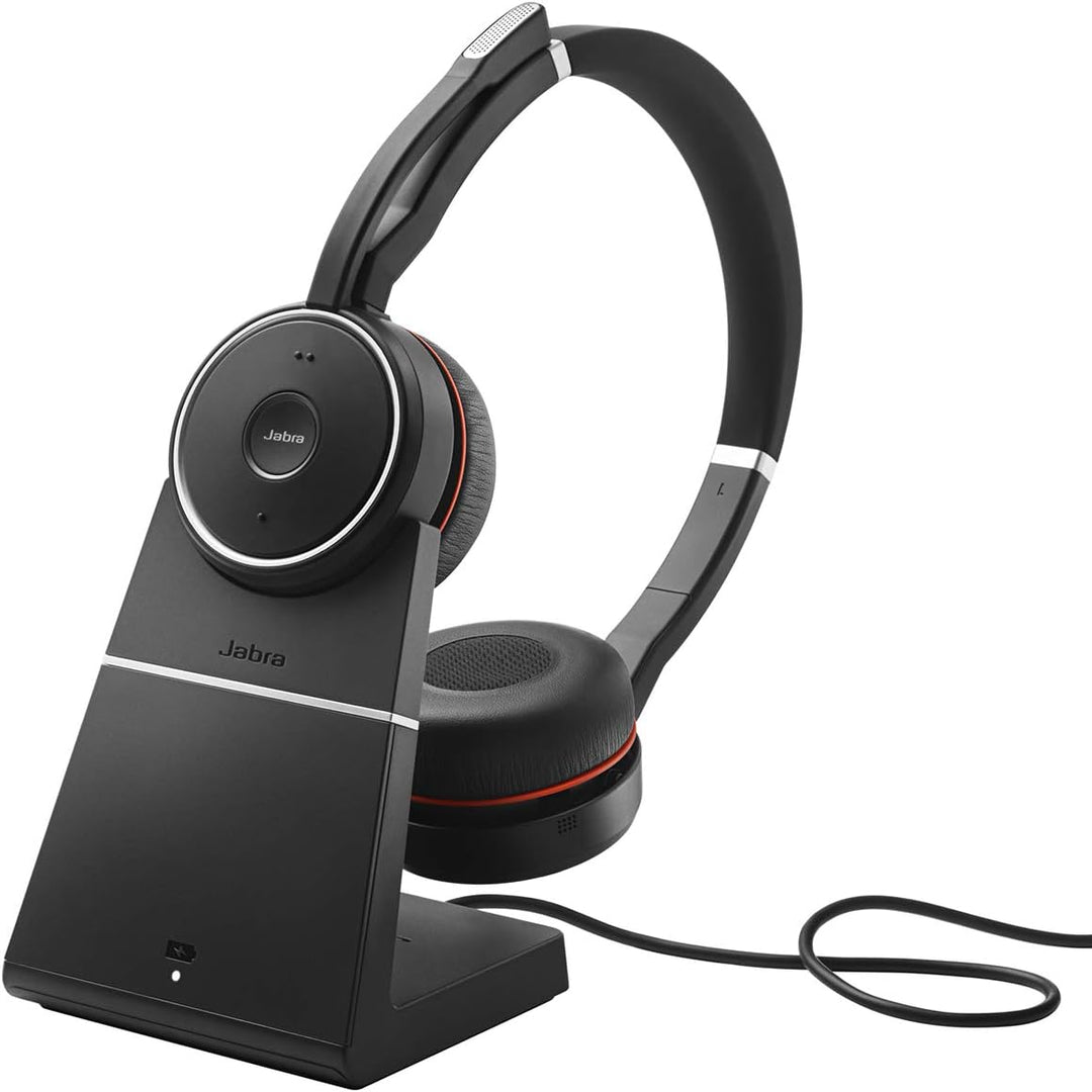 Jabra Evolve 75 SE Schnurloses Stereo-Headset - Bluetooth-Headset mit Mikrofon mit ANC und Ladestati