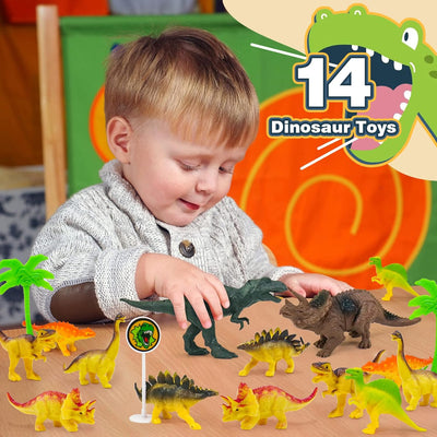 jerryvon Autorennbahn Dinosaurier Spielzeug 2 3 4 5 6 Jahre Junge Kinderspielzeug Mit Dino Cars 14 S