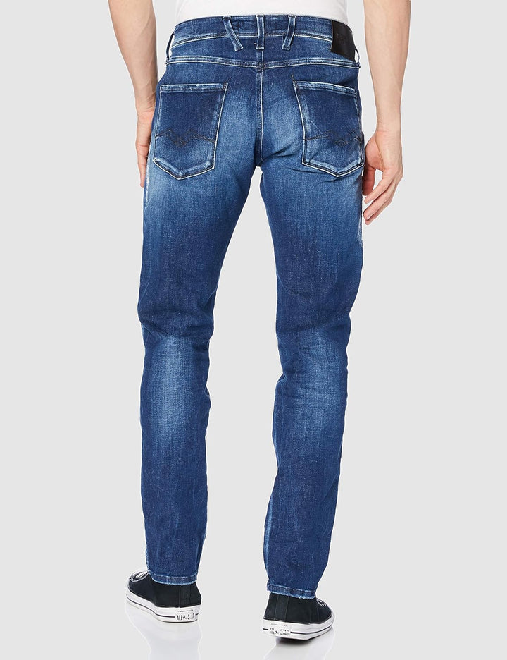 REPLAY Herren Anbass Jeans 33W / 30L 009 Medium Blue, 33W / 30L 009 Medium Blue