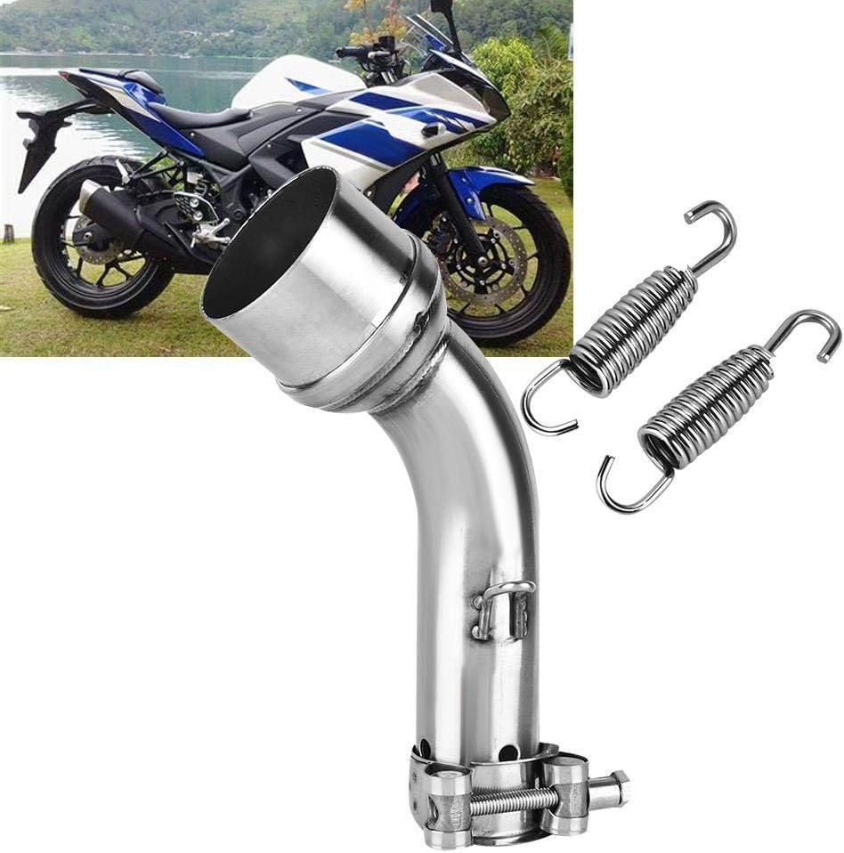 Rohrverbinder Abgasanlage Qiilu Motorrad auspuff Rohrverbinder 51mm Auspuffrohr Edelstahl Endrohr fü