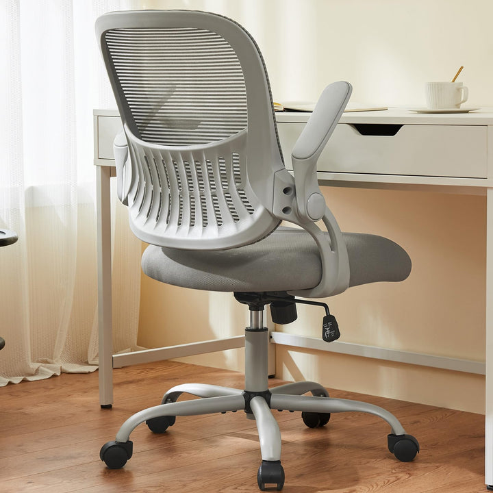 Sweetcrispy Büro-Computer-Schreibtischstuhl, ergonomischer Mid-Back Mesh Rollstuhl mit Rollen, beque