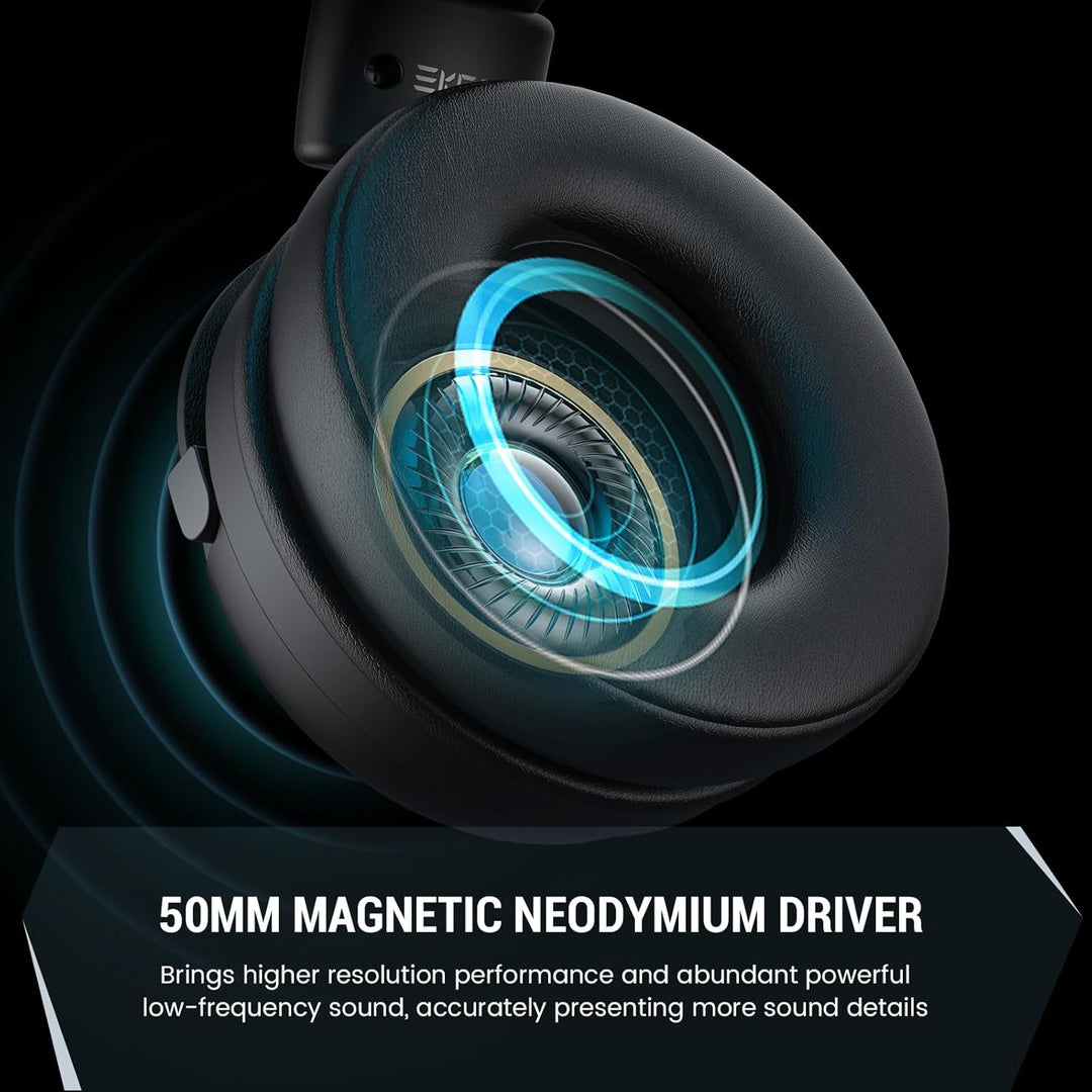 EKSA E5000BT Wireless Gaming Headset, Detachable Noise Canceling Microphone Bluetooth 5.3 Gaming Hea