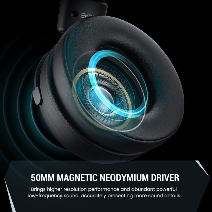 EKSA E5000BT Wireless Gaming Headset, Detachable Noise Canceling Microphone Bluetooth 5.3 Gaming Hea