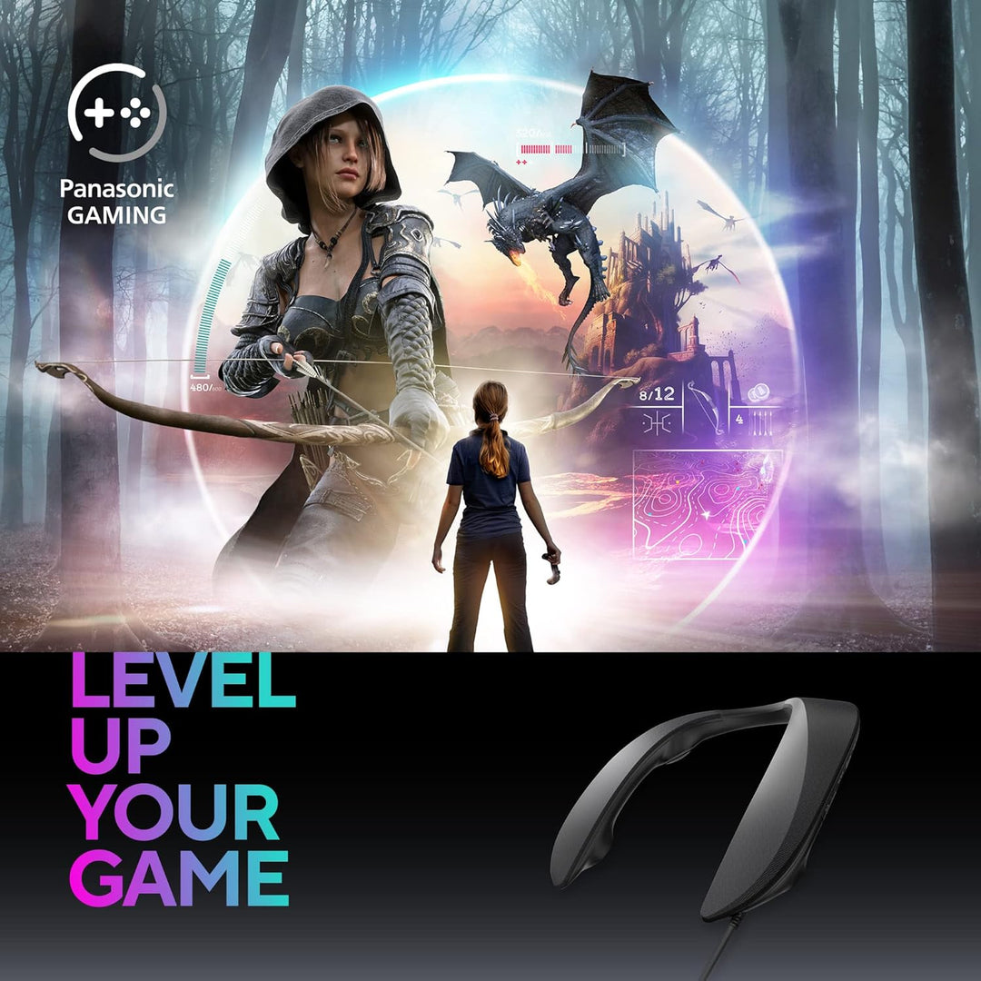 Panasonic SC-GN01 Gaming Nacken-Lautsprecher (eingebautes Mikrofon, USB, leicht, auch perfekt für Ho