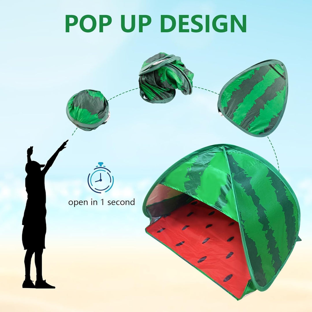 Hundestrandzelt Sonnenschutz, 1 Pack Wassermelone Tragbarer Sonnenschutz Automatisches Pop-up Strand