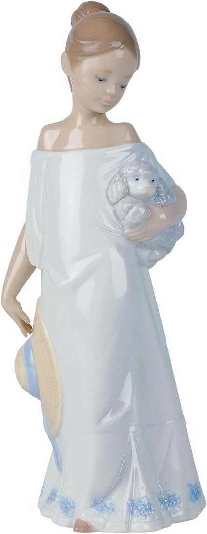 NAO Porcelain by Lladro Together IN The Countryside (Girl Holding Puppy Dog) 2001433