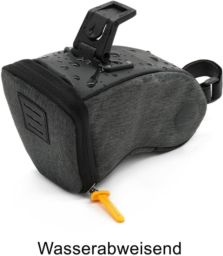 1 x Selle Royal Saddle Bag Medium (1.2l) Satteltasche Fahrradtasche Klippsystem inkl. Fahrradklingel