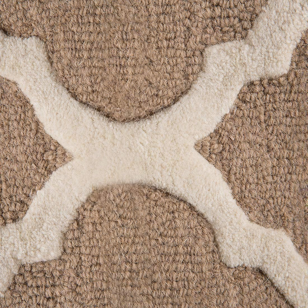 Teppich beige marokkanisches Muster 80 x 150 cm handgetuftet Erbaa