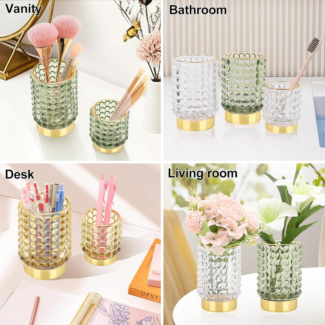 DASITON Make up Kosmetik Organizer, Make up Pinsel Organizer aus Glas, Pinselhalter Kosmetik Schmink