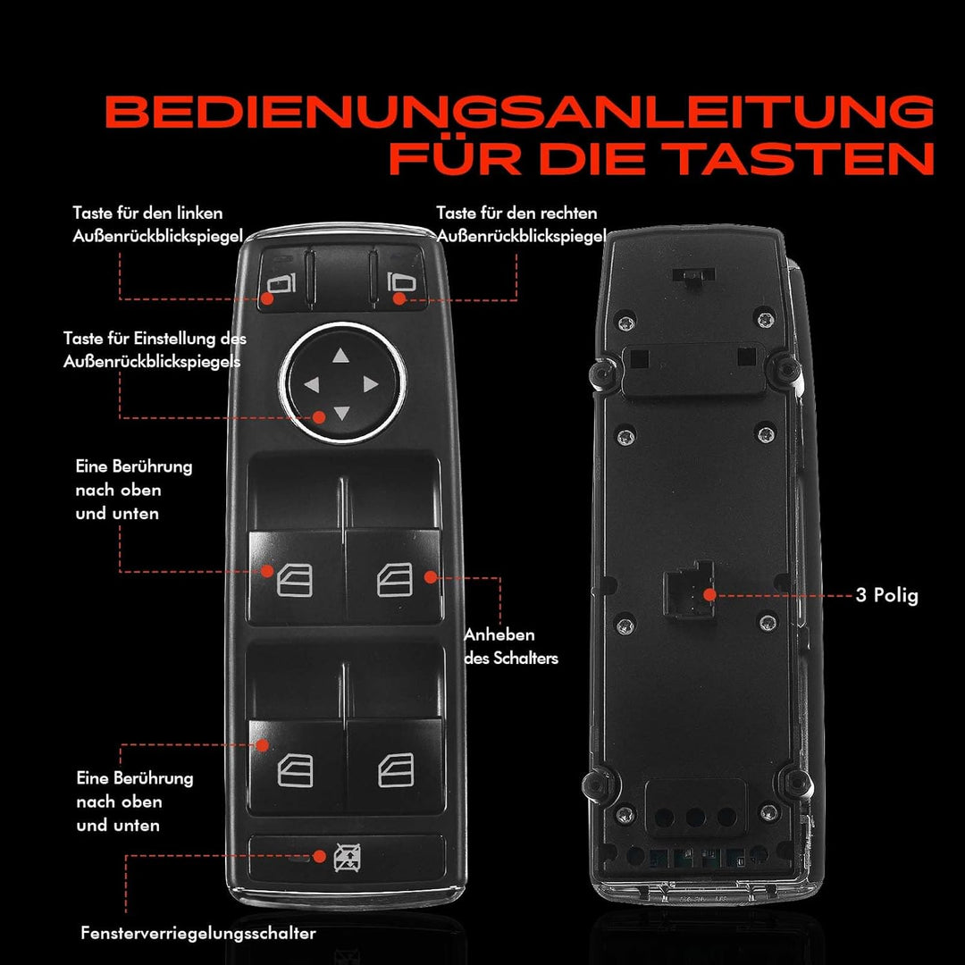 Frankberg Fensterheber Schalter Taste Vorne Links für W204 S204 W212 A207 C207 S212 X204 Alle Motore