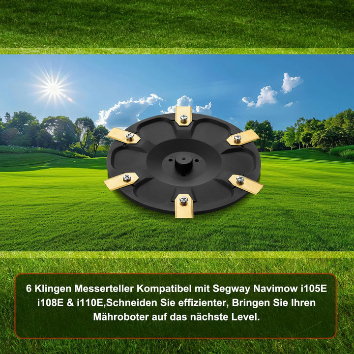 [AUFRÜSTUNG] Messerteller + 6 Stück Klingen Kompatibel mit Segway Navimow i105E, i108E & i110E Mähro