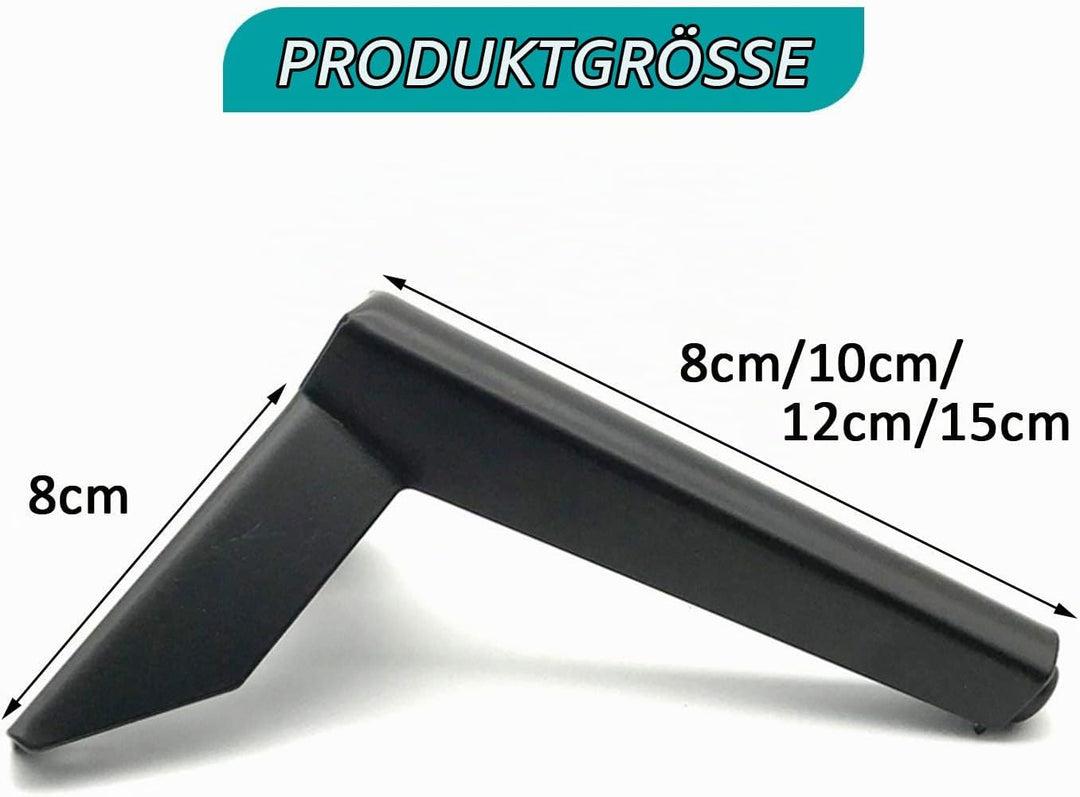 4 Stück Schwarz Möbelfüsse, 5" / 12cm Möbelfüsse Metall Schrankfüsse DIY Tischbeine Schrankfüsse, fü