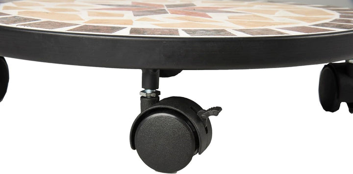 Benelando Pflanzenroller rund Mosaik Blumenroller 35 cm Untersetzer Rollbrett Blumen Topf