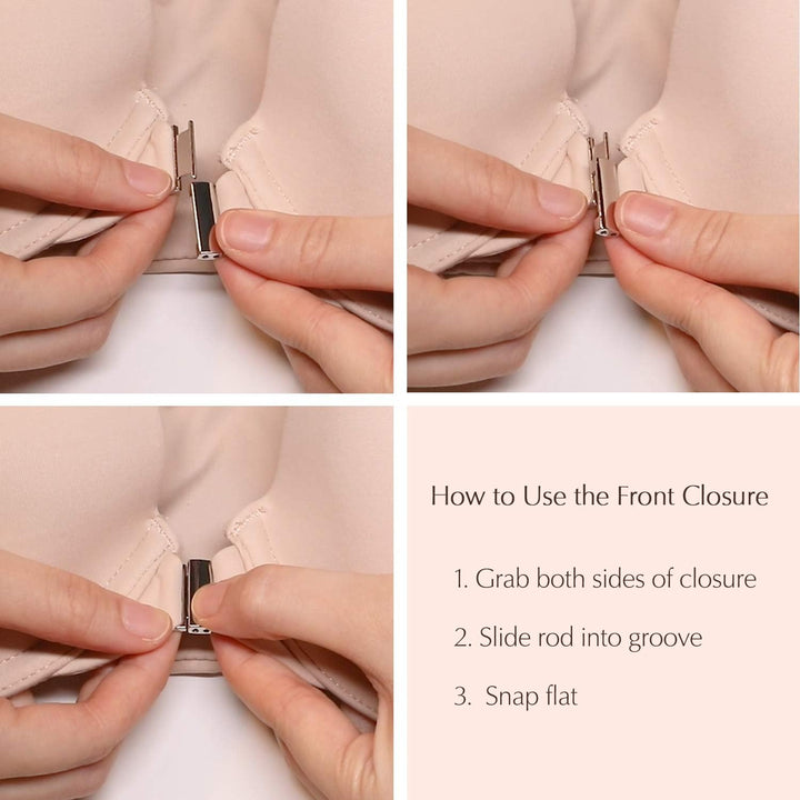 AISILIN Damen Vorderverschluss Racerback BH - Bügel, mit Leicht Gepolsterte 90E Beige, 90E Beige