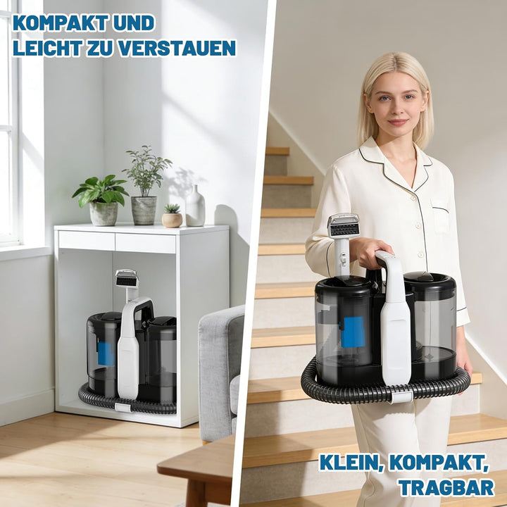 Polsterreiniger Gerät, 600W 17kPa Teppichreiniger Waschsauger, Nassauger mit Reinigungsmittel, Kompa