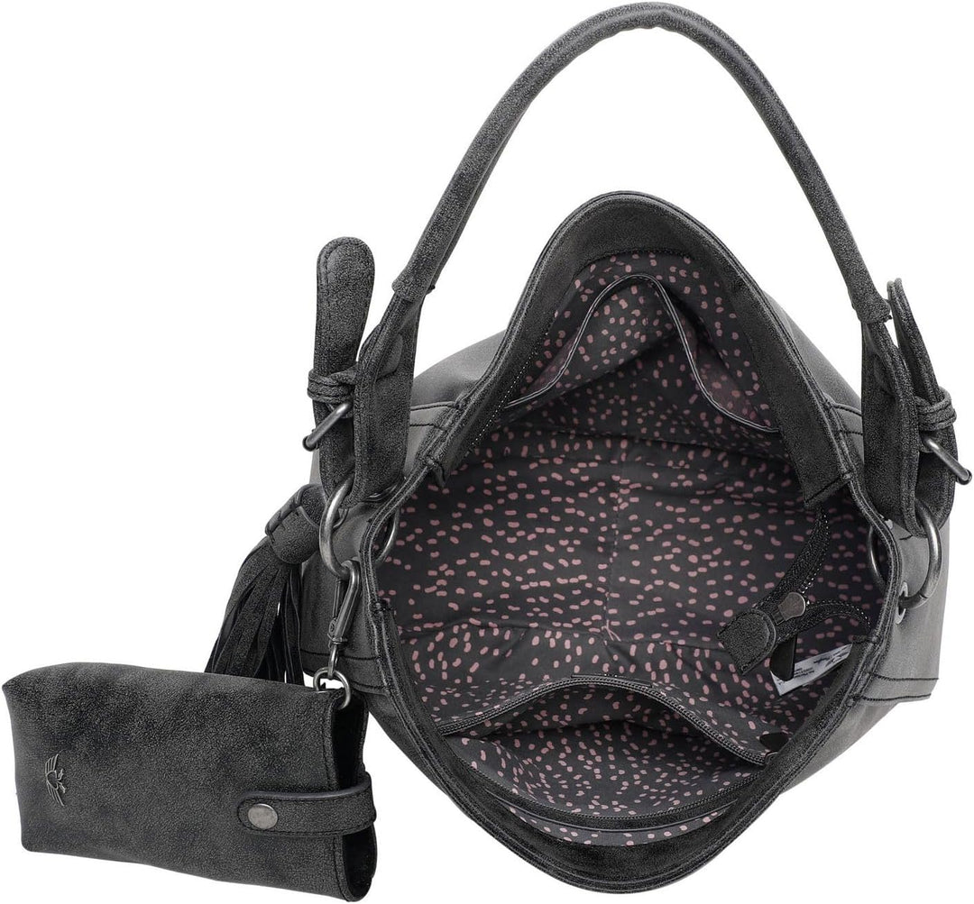 Fritzi aus Preussen Damen Fritzi 2 Medium Hobo Schultertasche Black Idol, Black Idol
