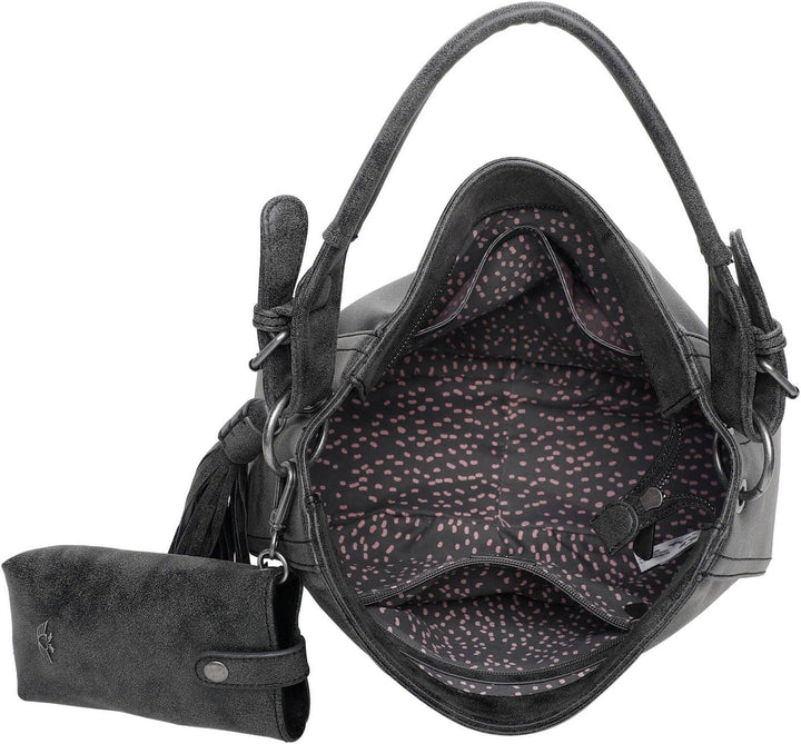 Fritzi aus Preussen Damen Fritzi 2 Medium Hobo Schultertasche Black Idol, Black Idol