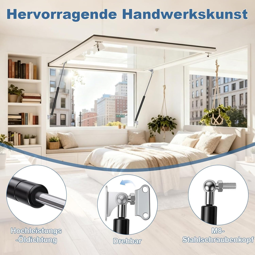 500MM 20.4KG/200N Gasdruckfeder Gasdruckdämpfer 2 Stück mit L Förmigen Gasfeder Haltern Universal Hy