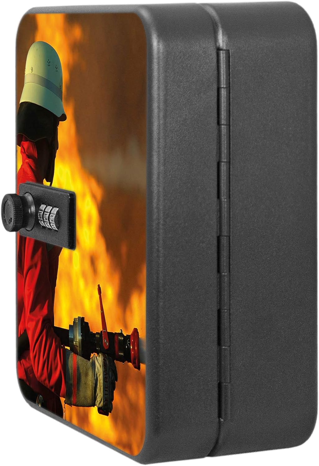 banjado® Burg-Wächter® abschliessbarer Schlüsselkasten mit Motiv Feuer für 20 Schlüssel - Schlüsselk