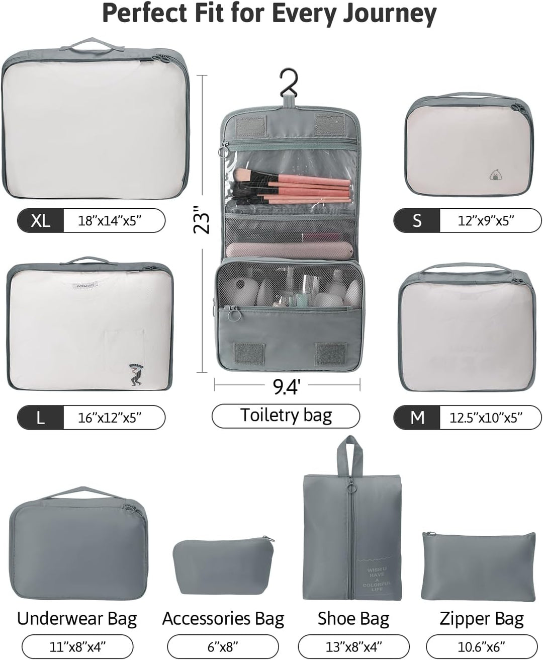 OrgaWise Koffer Organizer 9en1 Packing Cubes Kleidertaschen Packwürfel Verpackungswürfel Gepäck Aufb