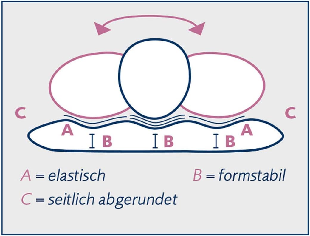 billerbeck Nackenstützkissen | Varilux | 40 x 80 cm | waschbar bis 60° C | angenehm soft | Aloe Vera