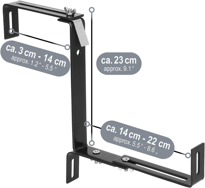 com-four® 4X Premium Blumenkastenhalter für Balkon-Brüstungen und Geländer - Flexible Befestigung au