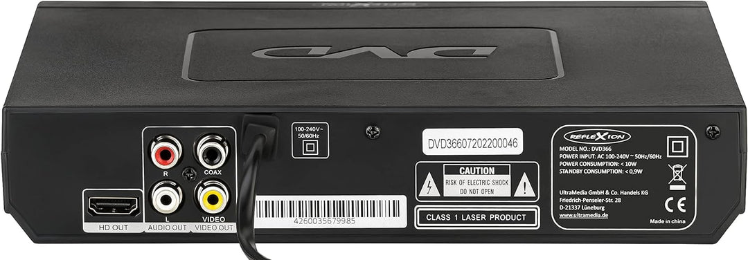 DVD-Player mit CD Funktion, HMDI, AV etc. in schwarz - mit Display - mit CD-Kopierfunktion