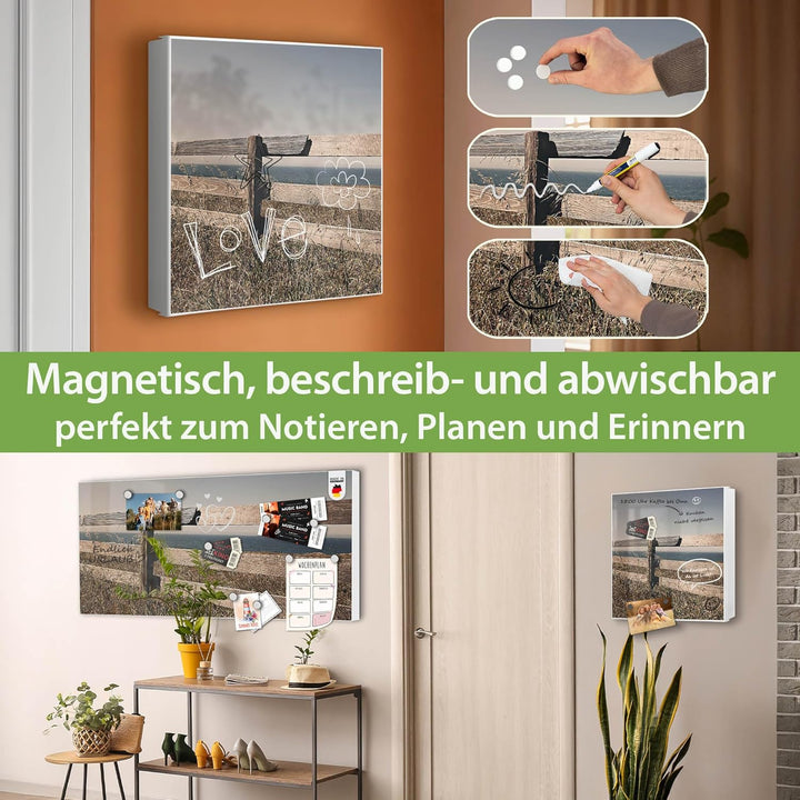 banjado Grosser Schlüsselkasten Metall - Schlüsselbox 30x30cm mit 32 Haken - Schlüsselkasten modern