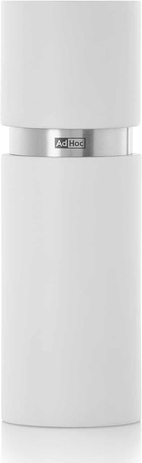 AdHoc MP422 Pfeffer- | Salzmühle Textura, CeraCut® Keramik Mahlwerk, Buchenholz lackiert, white|Edel