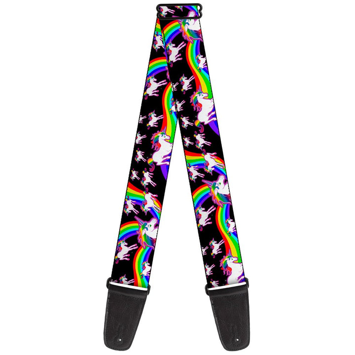 Buckle-Down GS-W32109 Gitarrengurt Einhörner Rainbow Swirl Schwarz, 5,1 cm breit, 73,7–137,2 cm Läng