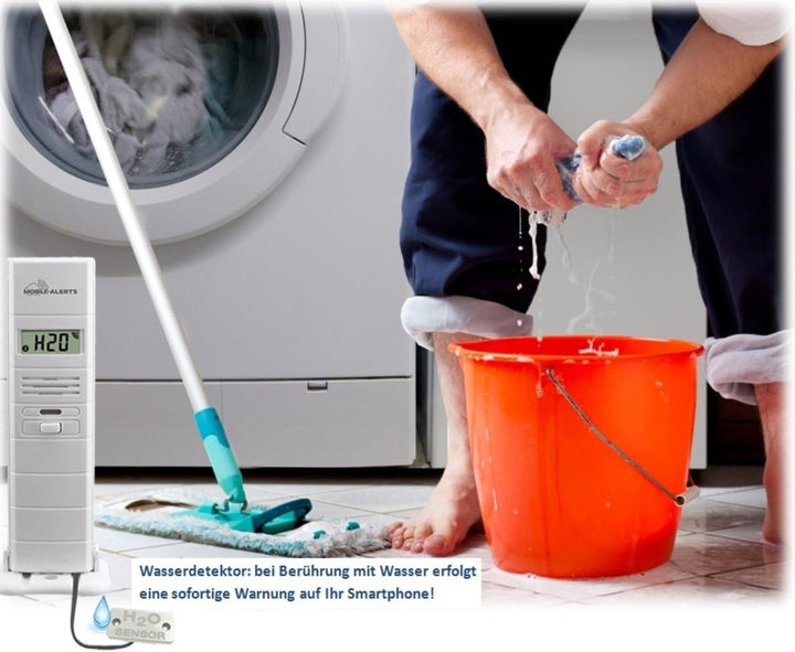 Technoline MA 10350 + Gateway 2 in 1: Wassermelder und Thermo-Hygro Sensor, Weiss, 3.8x2.1x12.8 cm