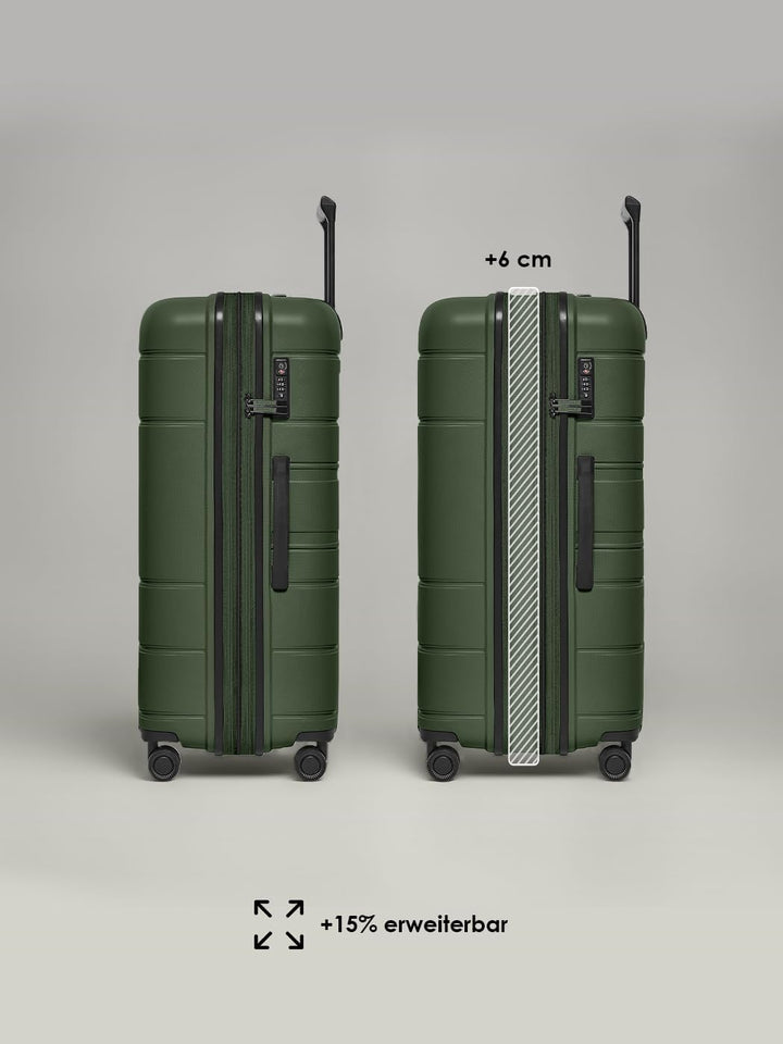REDOLZ Hartschalen Check-in Koffer | Grosser XL Trolley 51 x 32 x 76 cm mit Dehnfalte aus hochwertig