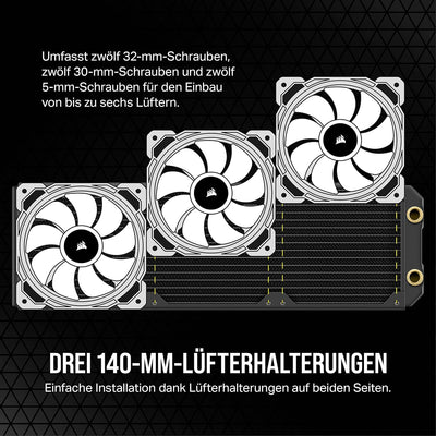 Corsair Hydro X Series XR5 420 mm NEO Radiator für Wasserkühlung – Kupferkanäle – Optimiert für Gerä