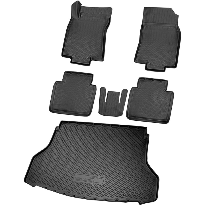 RECAMBO Gummimatten &amp; Kofferraumwanne Set passend für Nissan X-Trail, T32, hoher Ladeboden | ab 2014