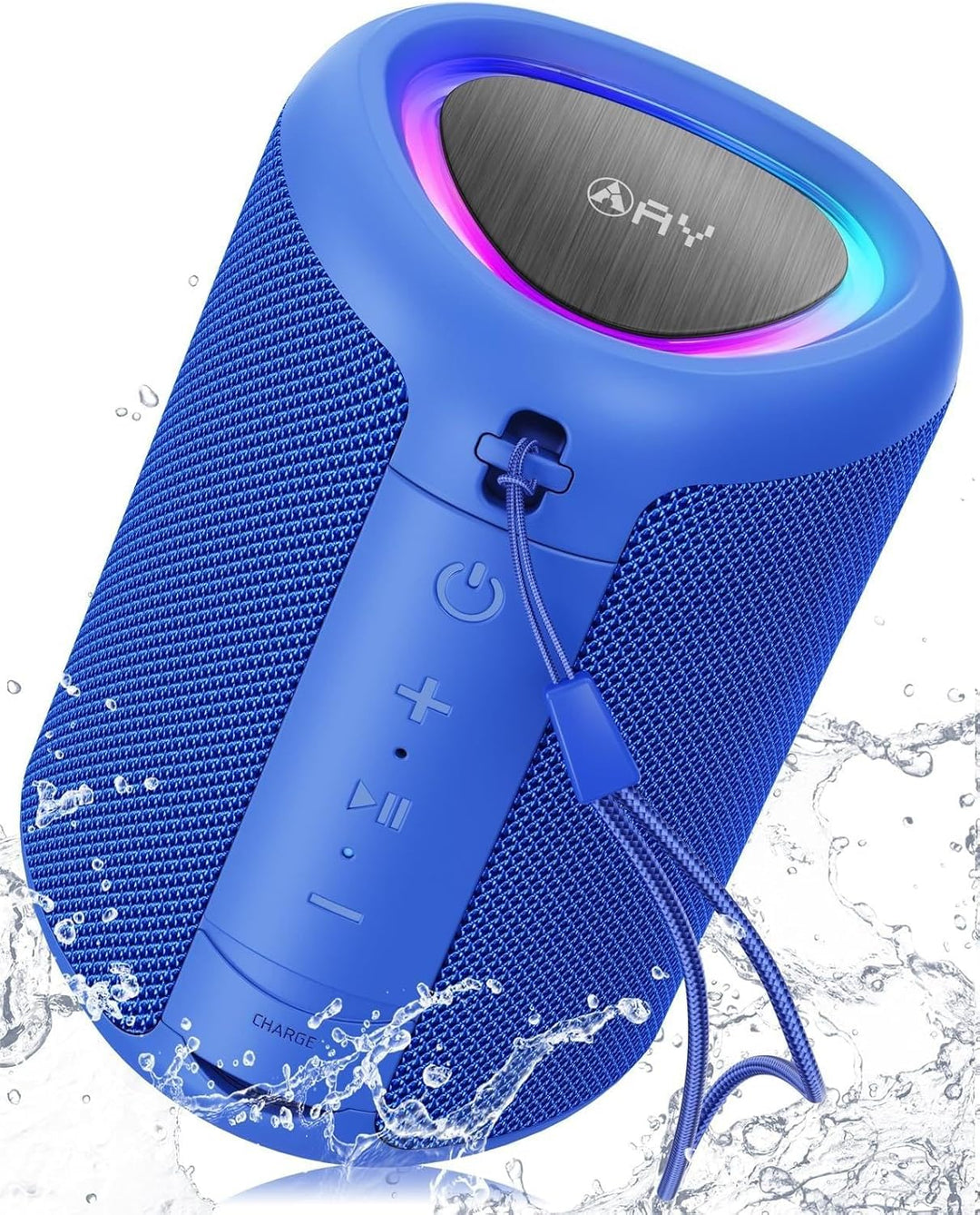 AY Tragbarer Bluetooth Lautsprecher mit Licht, Musikbox Bluetooth mit Leistungsstarker Kristallklare