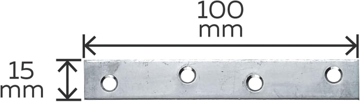 Alberts 851927 Flachverbinder | schmal | Edelstahl | 100 x 15 mm | 50er Set 100 x 15 mm / 50 Stk. Ed