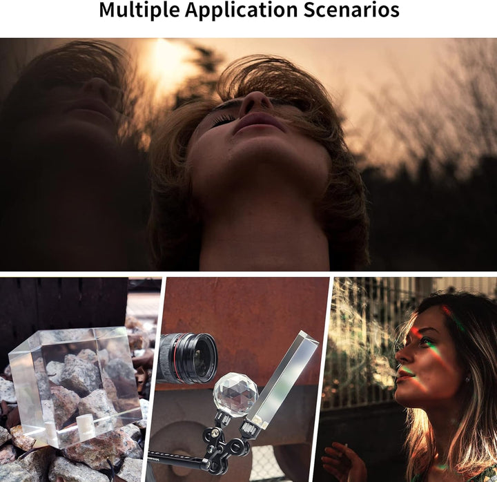 Selens 3 Stück Fotografie Kristall Prisma mit 1/4" Gewindeloch, Professionelle Optik Kristall Glas W