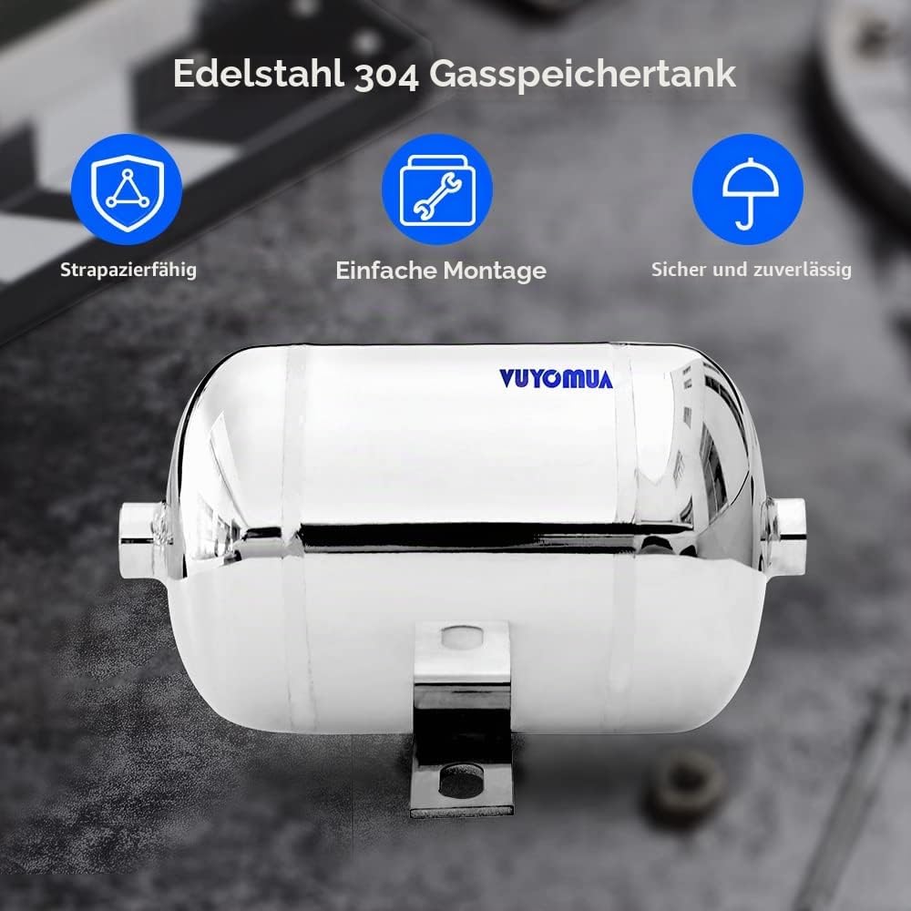 304 Stainless Steel High Pressure Mini Small Portable Air Tank Air Reservoir Water Storage Tank (1L-