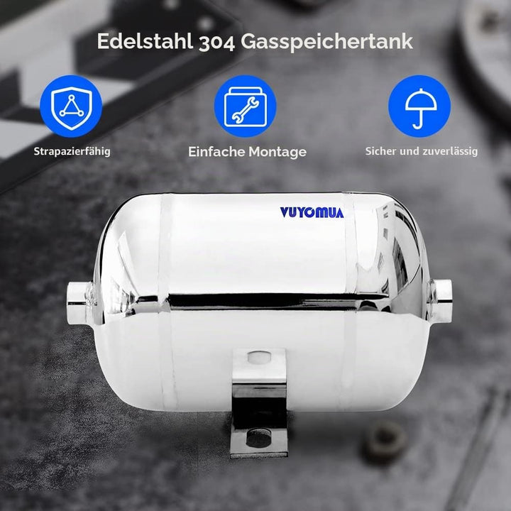 304 Stainless Steel High Pressure Mini Small Portable Air Tank Air Reservoir Water Storage Tank (1L-