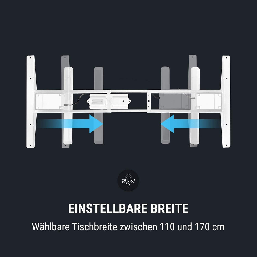 Oneconcept Schreibtisch, Elektrisch Höhenverstellbarer Schreibtisch, Sitz- & Stehtisch, Elektrischer