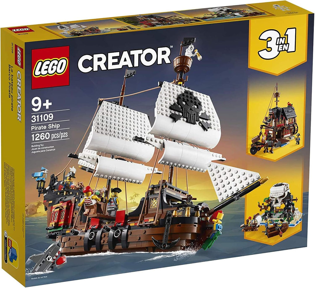 LEGO Creator 3in1 Pirate Ship 31109 Building Playset for Kids who Love Pirates and Model Ships, Make